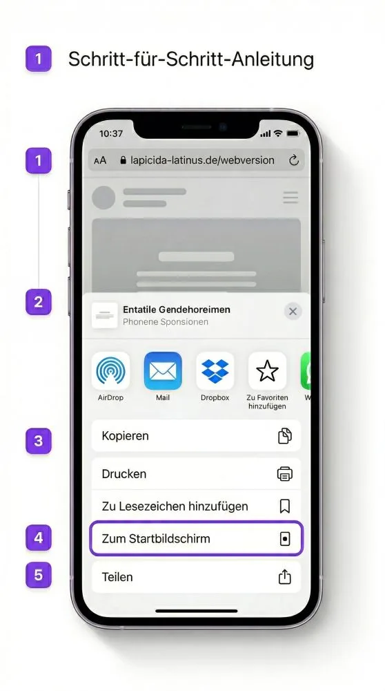 Installing Lapicida Latinus on the home screen