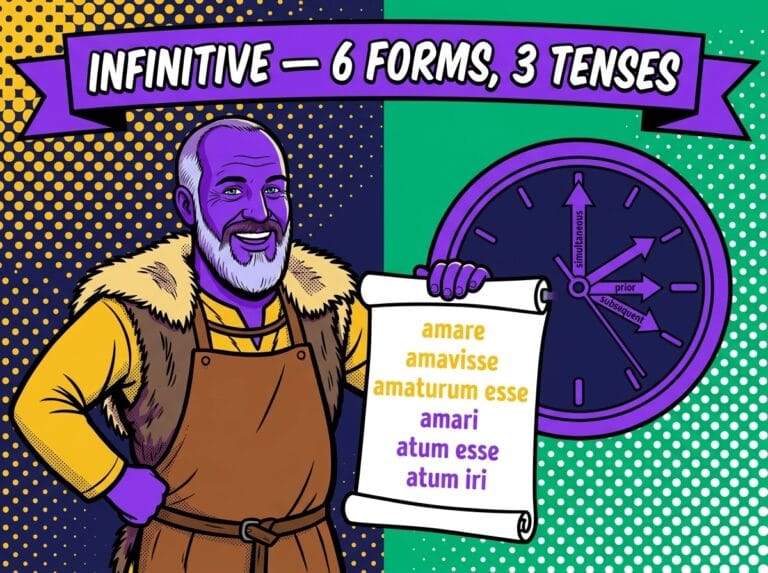 Latin infinitive – all 6 forms and the time relationship