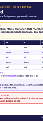 Latin is ea id cheat sheet (A6)
